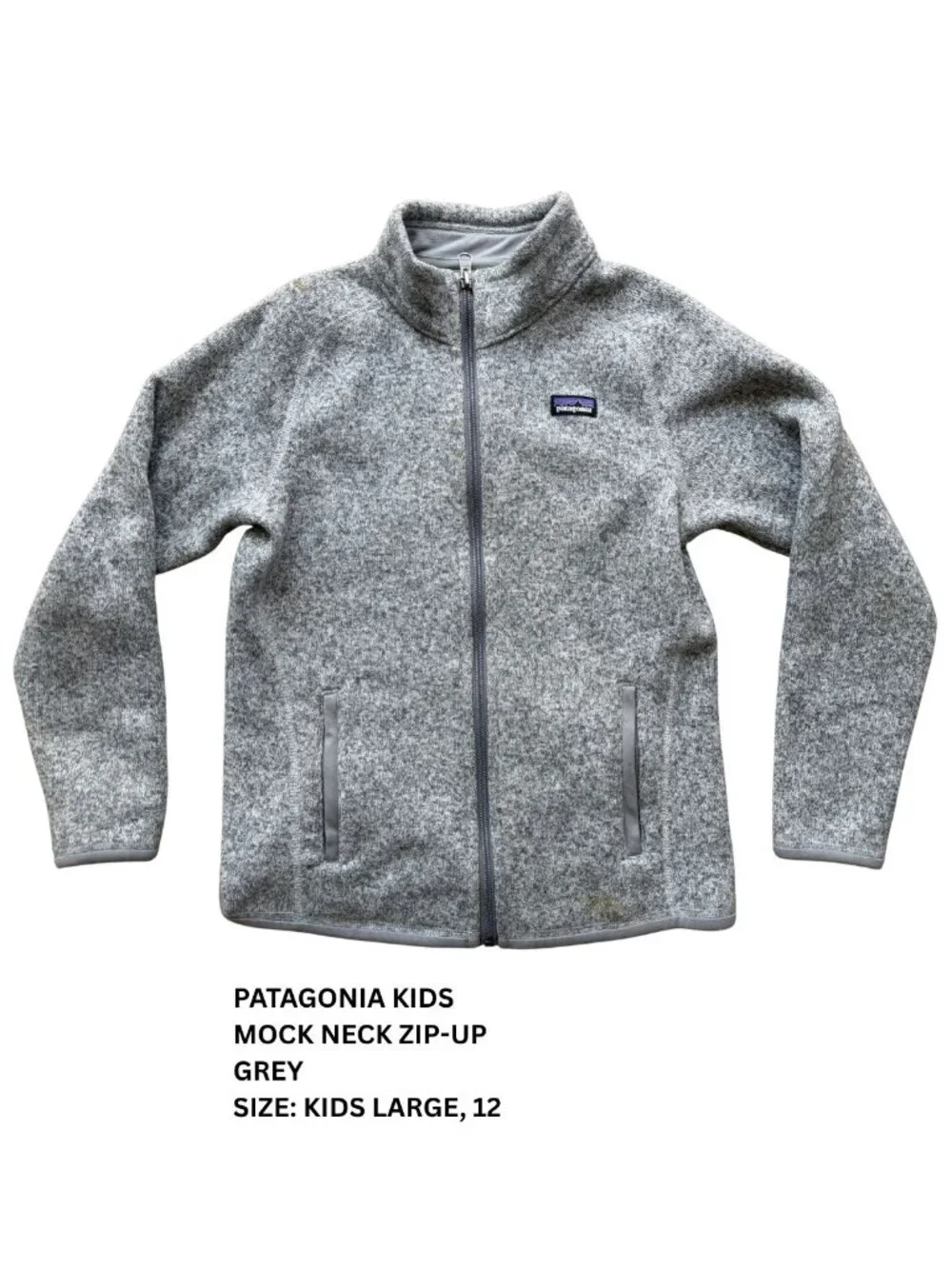 Patagonia Kids Better Sweater Full-Zip Fleece Jacket Gray – Size Large 12